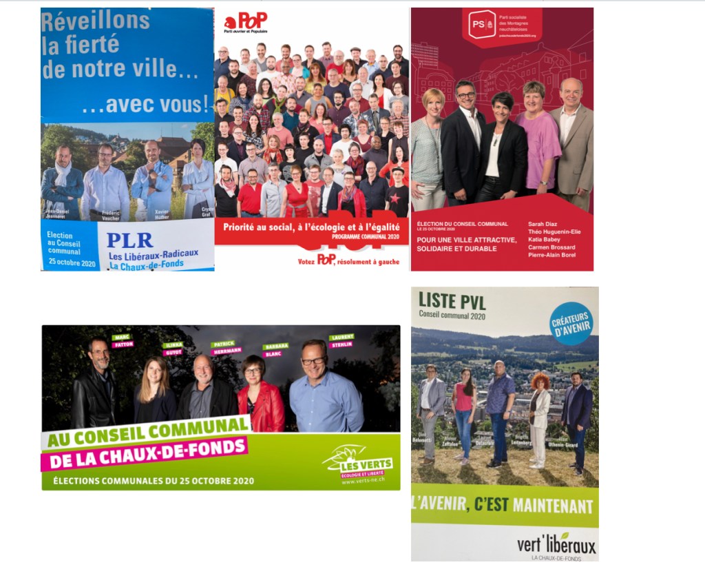 Analyse des cinq principales affiches pour l&rsquo;élection au Conseil&nbsp;communal